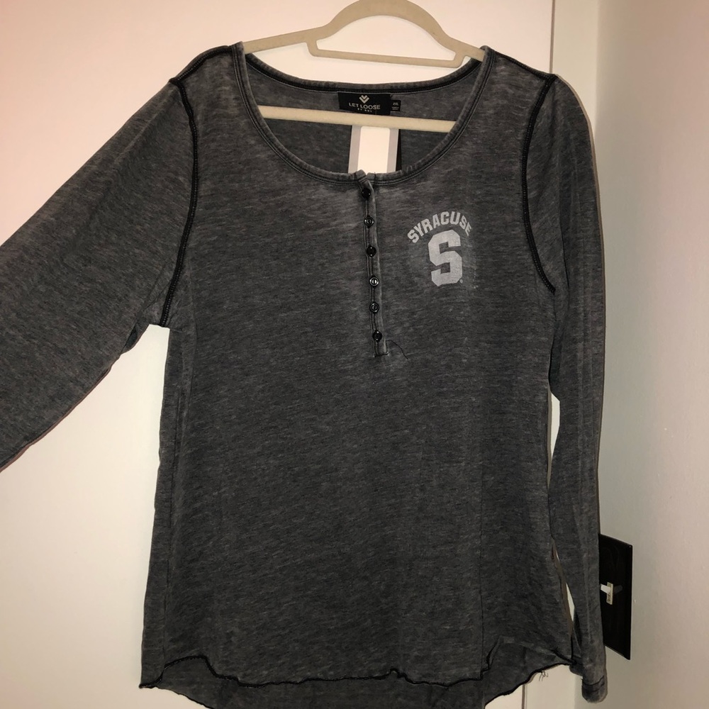 Syracuse University long sleeve henley top.